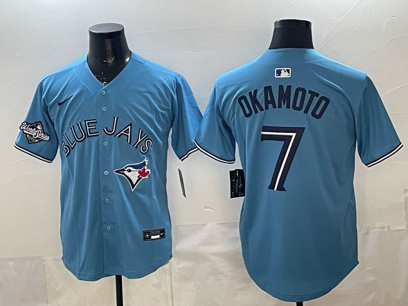 Men 2026 Toronto Blue Jays #7 Okamoto Light Blue Game Nike MLB Jersey style 003->toronto blue jays->MLB Jersey